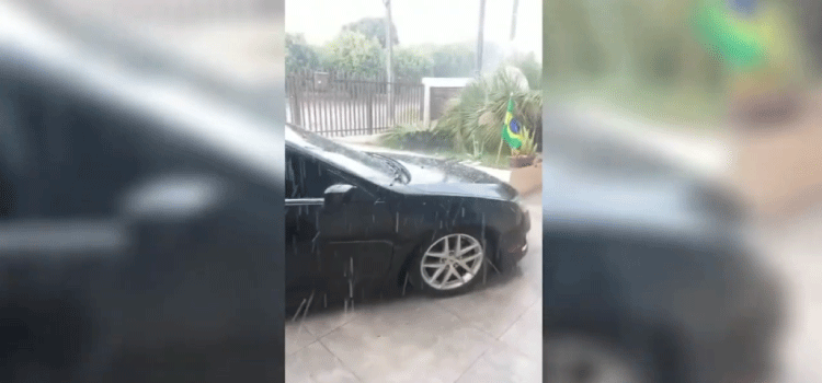 CASCAVEL: Chuva de granizo é registrada na região norte de Cascavel.