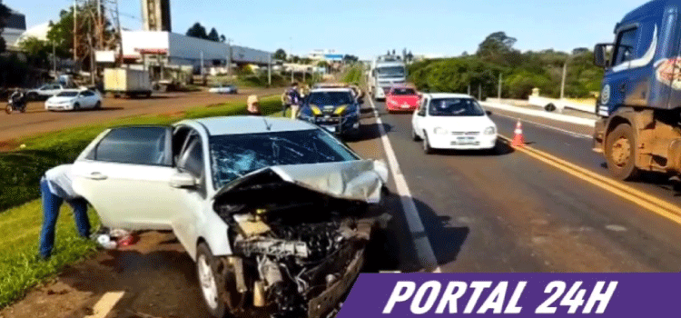 CASCAVEL: Condutor embriagado provoca acidente da BR-277 e deixa uma criança em estado grave.