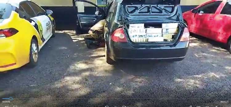 CASCAVEL: Polícia Rodoviária Estadual apreende veículo carregado de cigarros na PR-180 em Rio do Salto.