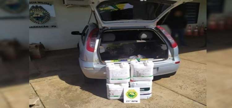 CONTRABANDO: Veículo é apreendido com R$ 35 mil em agrotóxicos da Argentina.