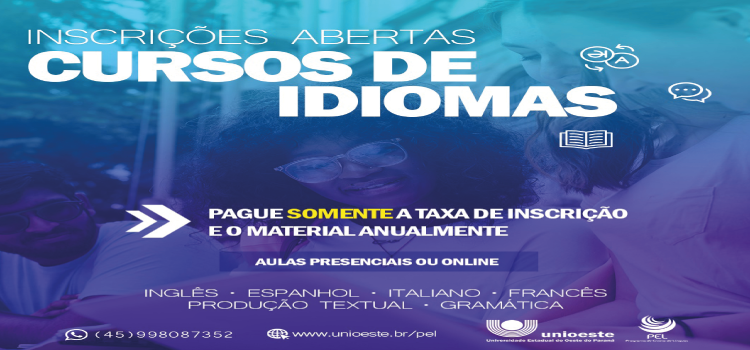 CURSO SUPERIOR: Cursos de idiomas da Unioeste estão com inscrições abertas