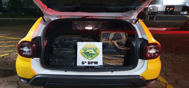 DESCAMINHO: Homem foge da polícia em Lindoeste e abandona veículo carregado com maconha.