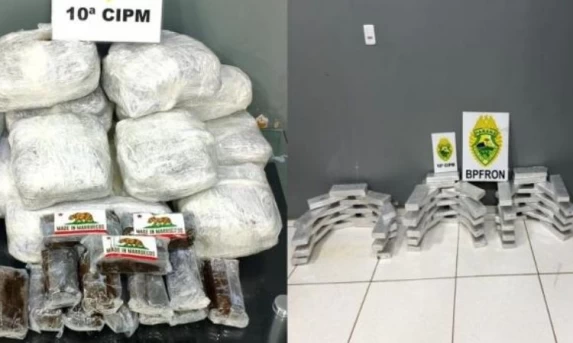 Final de semana é marcado por grandes apreensões de drogas na rodoviária e na BR-277 em Laranjeiras do Sul