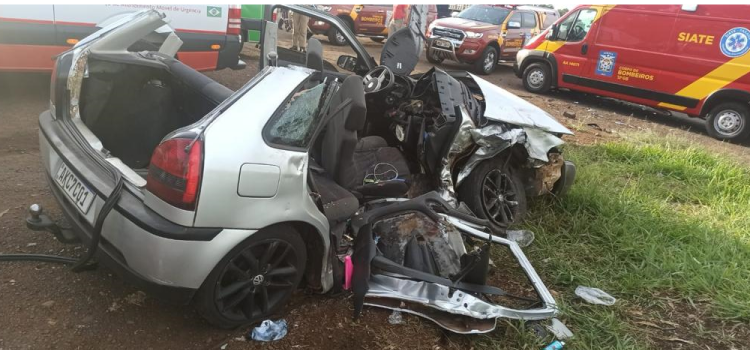 GUARANIAÇU: Grave acidente é registrado no KM 496 da rodovia BR 277 em frente ao Posto Super 500.