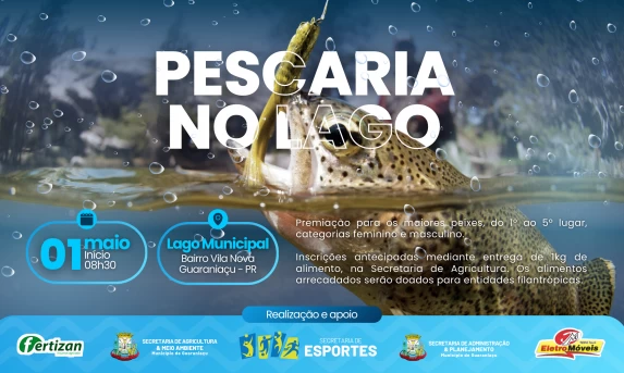 GUARANIAÇU: Tradicional pescaria no Lago Municipal acontece no Dia do Trabalhador