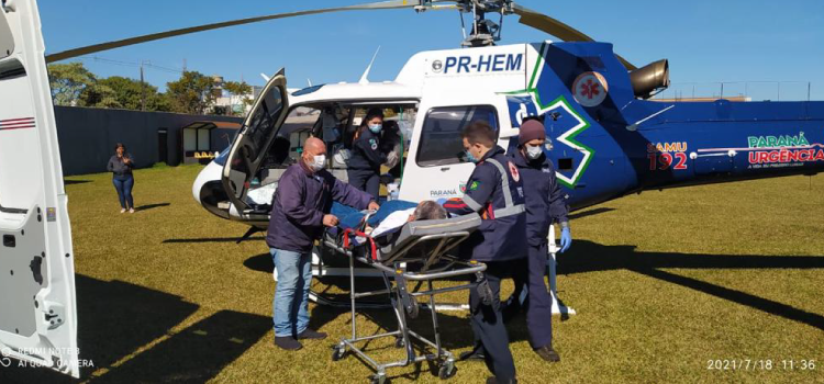 GUARANIAÇU - Vítima de Infarto é atendida pelo Serviço Aeromédico do Consamu