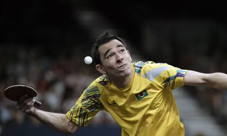 Hugo Calderano fica sem medalha no tênis de mesa.