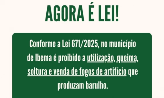 Ibema proíbe fogos de artifício com barulho