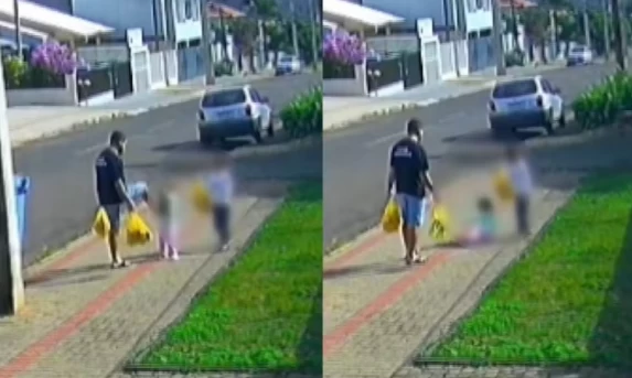Pai é filmado chutando filha de 3 anos em Francisco Beltrão; homem responderá por lesão corporal
