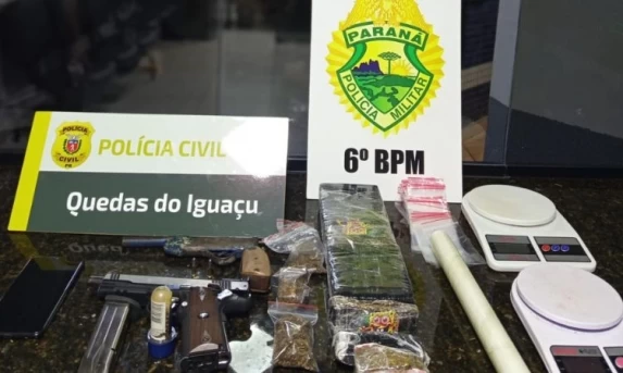 Policial: PM apreende adolescente, drogas e armas em operação no bairro Vila Dias em Quedas do Iguaçu