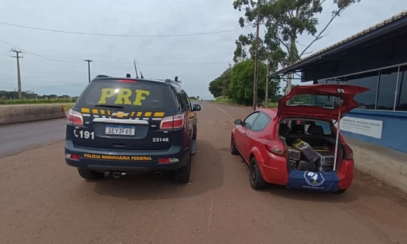 PRF apreende 99,6 quilos de maconha na BR-163