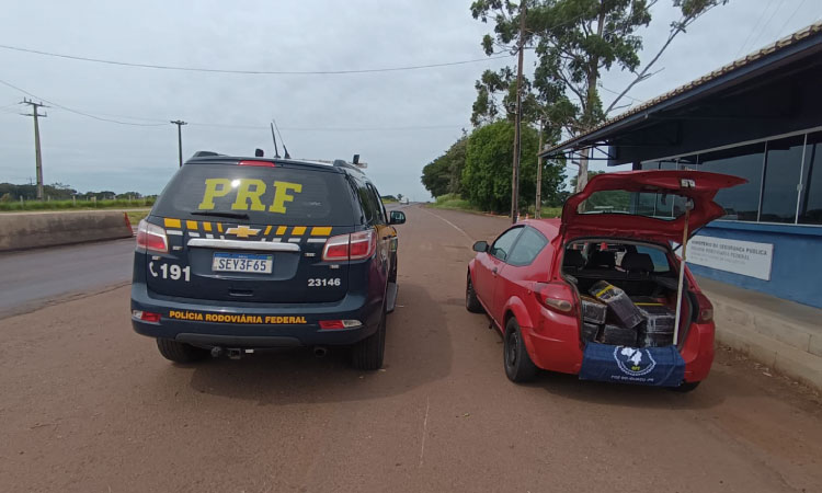 PRF apreende 99,6 quilos de maconha na BR-163
