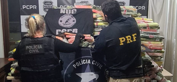 PRF apreende quase duas toneladas de maconha no Paraná