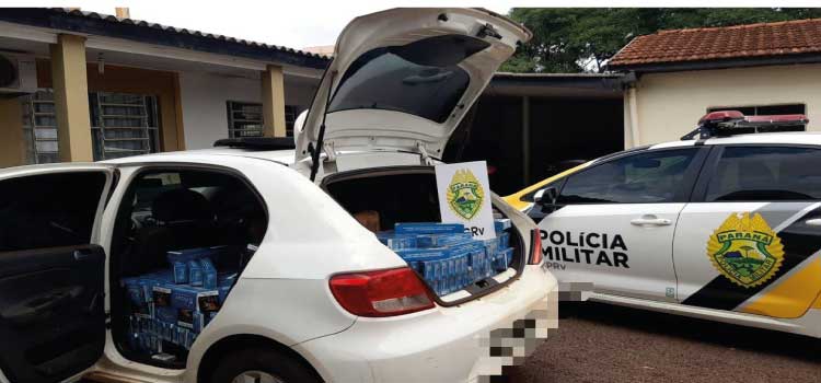 SEGURANÇA PÚBLICA: Carro carregado com cigarros contrabandeados é apreendido na PR-180