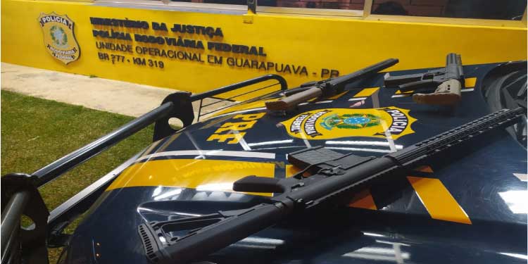 SEGURANÇA PÚBLICA: PRF e Receita Federal apreendem três fuzis em Guarapuava (PR).
