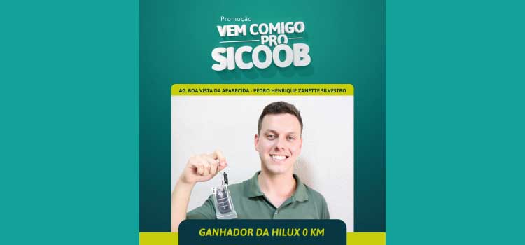 SICOOB: Cooperativa anuncia ganhador da camionete Hilx 0km