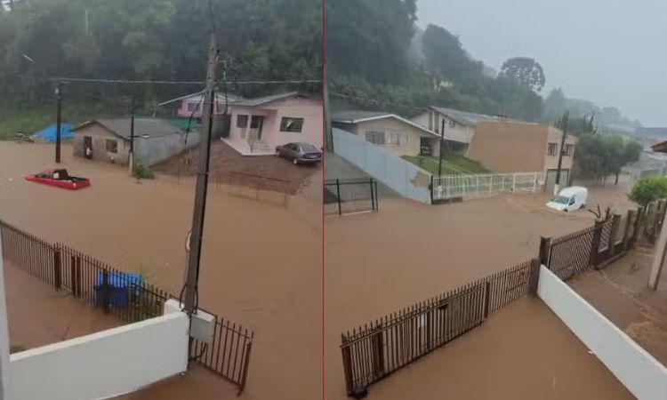 TEMPORAL CAUSA ALAGAMENTOS E TRANSTORNOS EM RUAS DE PALMAS NESTE SÁBADO