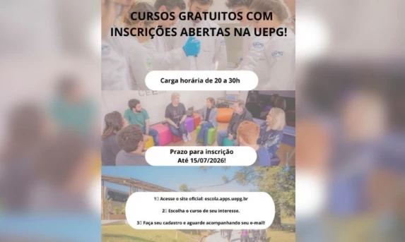 Universidade Aberta do Brasil UAB Polo de Guaraniaçu anuncia CURSOS COM INSCRIÇÕES ABERTAS NA UEPG! 