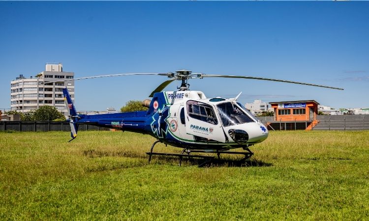 Urgência: Helicóptero do SAMU mobiliza Guaraniaçu para transporte de paciente com sintomas de infarto