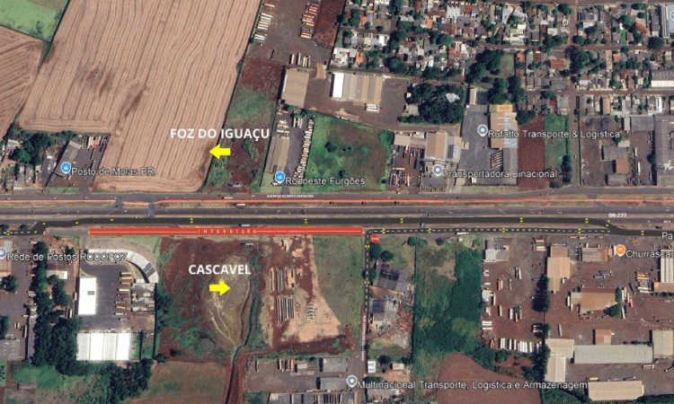 Via marginal da BR-277 em Foz do Iguaçu será interditada para avanço da Perimetral.